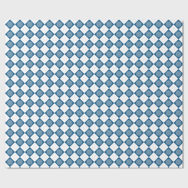 Papel De Presente Blue Argyle Golf Pattern Wrapping Paper (Aberto)