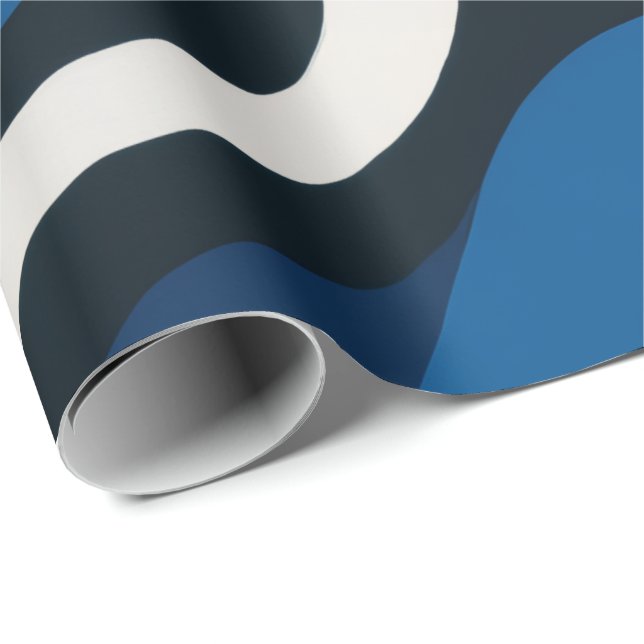 Papel De Presente Blue Artsy Wrapping Paper (Ponta do rolo)