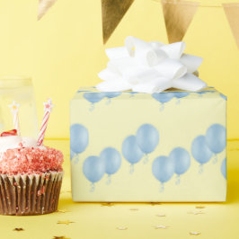 Papel De Presente blue balloons on cream XL gift wrap