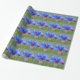 Papel De Presente Blue Blossoms Ladybug Peace Love Destiny Art Vine