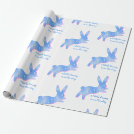 Papel De Presente Blue Bunny Silhouette Cute Custom Boy Baby Shower 