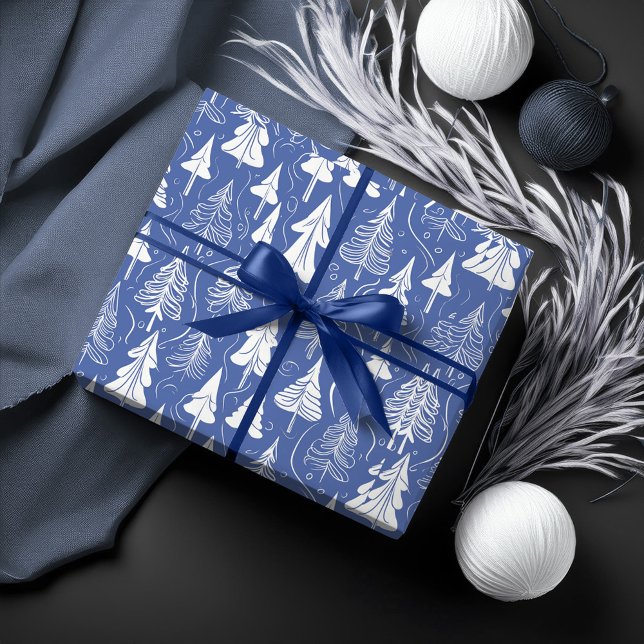 Papel De Presente Blue Christmas Pattern#6 ID1009 (Criador carregado)
