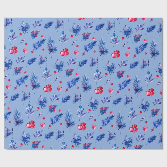 Papel De Presente Blue Christmas wrapping paper roll (Aberto)
