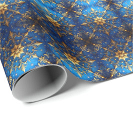 Papel De Presente Blue Decorative Holiday Wrapping Paper