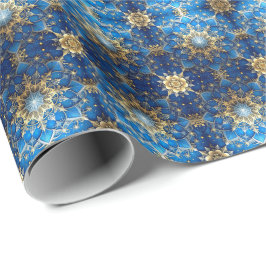 Papel De Presente Blue Decorative Holiday Wrapping Paper