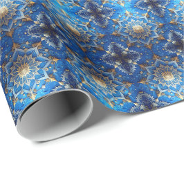Papel De Presente Blue Decorative Holiday Wrapping Paper