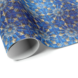 Papel De Presente Blue Decorative Holiday Wrapping Paper