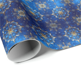 Papel De Presente Blue Decorative Holiday Wrapping Paper