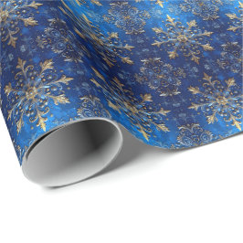 Papel De Presente Blue Decorative Holiday Wrapping Paper