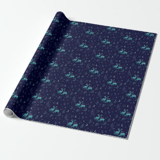 Papel De Presente Blue Deer e The Moon Wrappaper