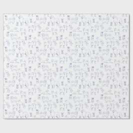 Papel De Presente Blue Dogs Pattern