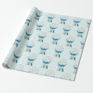 Papel De Presente Blue Dreamcatcher Na moda Boho Design