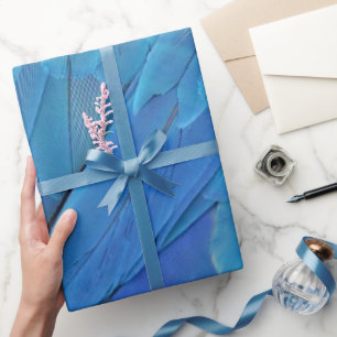 Papel De Presente Blue feathers