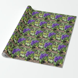 Papel De Presente Blue Geocinth em primavera