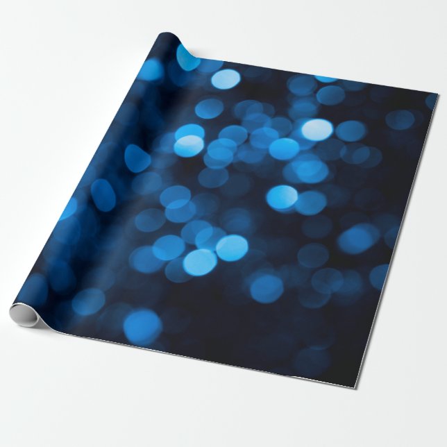 Papel De Presente Blue glitter bokeh texture lights (Desenrolado)