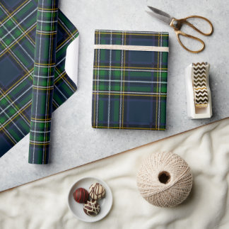 Papel De Presente Blue Green Tartan Plaid Wrapping Paper
