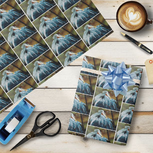 Papel De Presente Blue Heron Bird