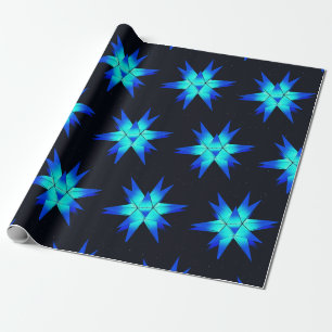 Papel De Presente Blue Herrnhuter - natal das estrelas moravas