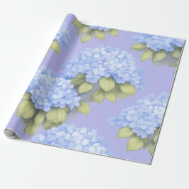 Papel De Presente Blue Hydrangea Floral Wrapping Paper