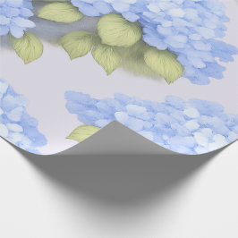 Papel De Presente Blue Hydrangea Floral Wrapping Paper