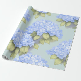 Papel De Presente Blue Hydrangea Floral Wrapping Paper – Boutique 