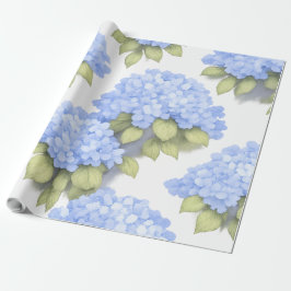 Papel De Presente Blue Hydrangea Floral Wrapping Paper – Boutique 