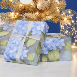 Papel De Presente Blue Hydrangea Floral Wrapping Paper – Boutique 