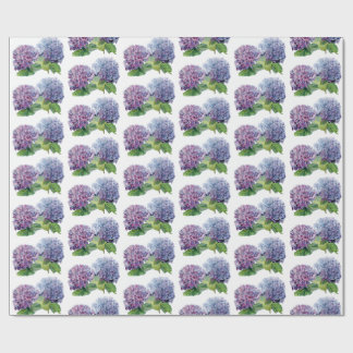 Papel De Presente Blue Hydrangeas