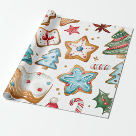 Papel De Presente Blue Icing Christmas Cookies