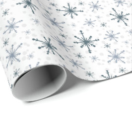 Papel De Presente Blue-ish Gray Snowflake Tissue Paper