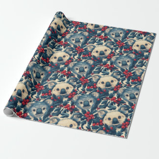 Papel De Presente Blue Koalas Natal