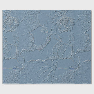 Papel De Presente Blue leaf design with edges, lines, abstract plant