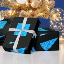 Papel De Presente Blue Mandala Sparkles