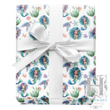 Blue Mermaid Wrapping Paper