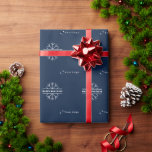 Papel De Presente Blue Modern Christmas Business Logo Company Sp<br><div class="desc">Um na moda e um mínimo de papel personalizado para enrolar floco de neve. Adicione seu logotipo.</div>