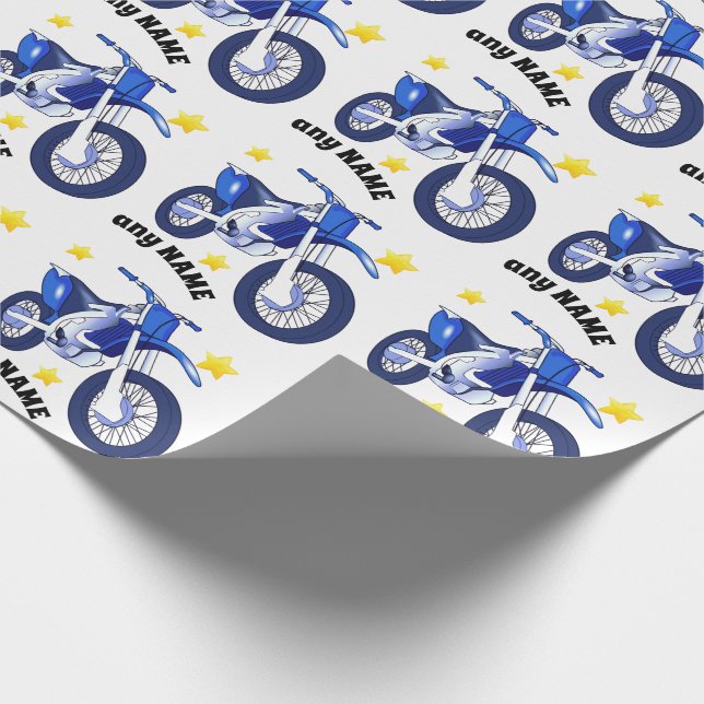 Papel De Presente Blue Motorcycle and Custom Message Wrappaper (Ponta)