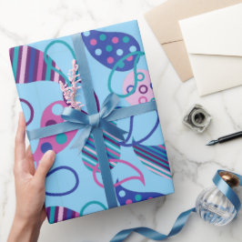 Papel De Presente Blue Paisley