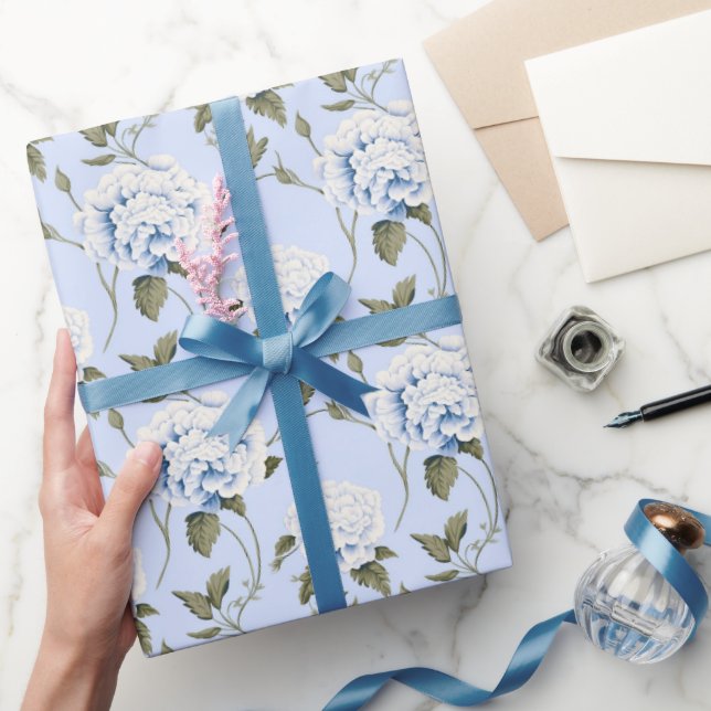 Papel De Presente Blue Peony Dream (Presentear)