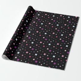 Papel De Presente Blue Pink Purple Stars Cosmic Space.