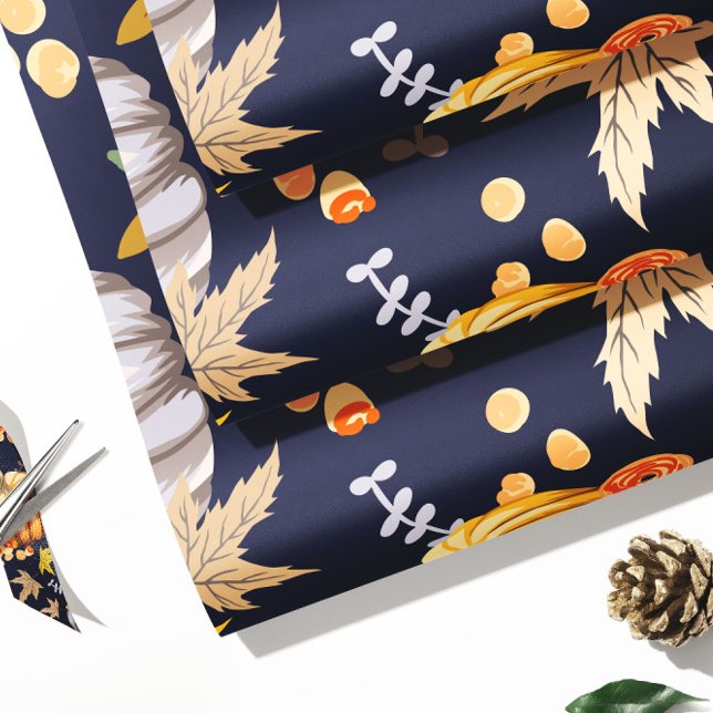 Papel De Presente Blue Pumpkin Gift Wrap | Autumn Gift Wrap (Criador carregado)