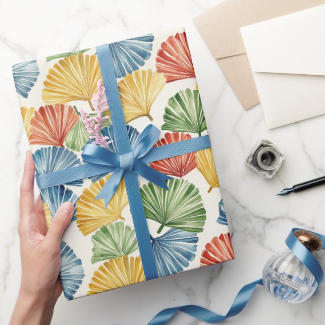 Papel De Presente Blue Red Yellow Green Fans Italian Birthday (Presentear)