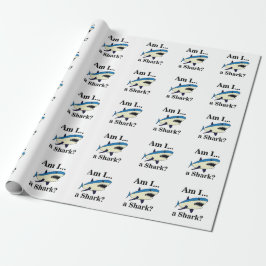 Papel De Presente Blue Shark Funny