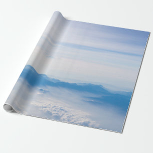 Papel De Presente Blue sky and mountains view from airplane stylized