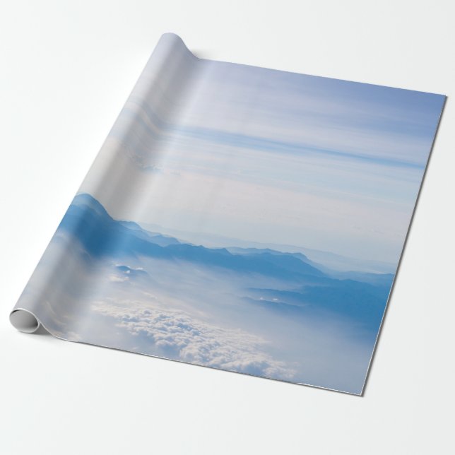 Papel De Presente Blue sky and mountains view from airplane stylized (Desenrolado)