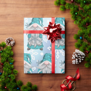 Papel De Presente Blue Snowflake Gnomo