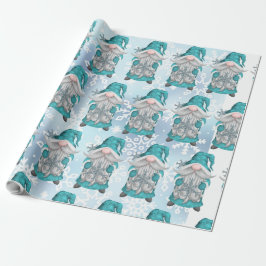 Papel De Presente Blue Snowflake Gnomo