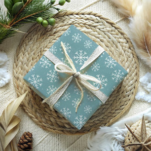 Papel De Presente Blue Snowklake