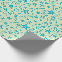 Papel De Presente Blue Starfish Sr. e Sra. Summer Beach Wedding Ocea