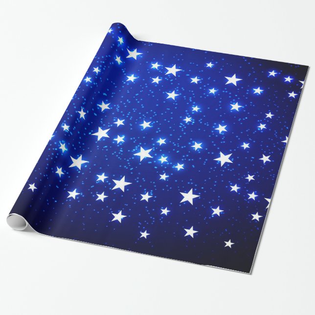 Papel De Presente Blue Stargazer (Desenrolado)
