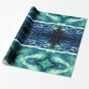 Papel De Presente Blue Storm Abstrato Art